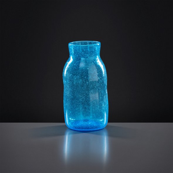 Vase gerade - Afghanisches Glas - türkis