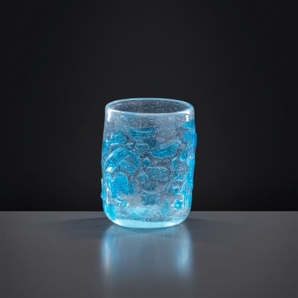 Glas bemalt - Afghanisches Glas - türkis